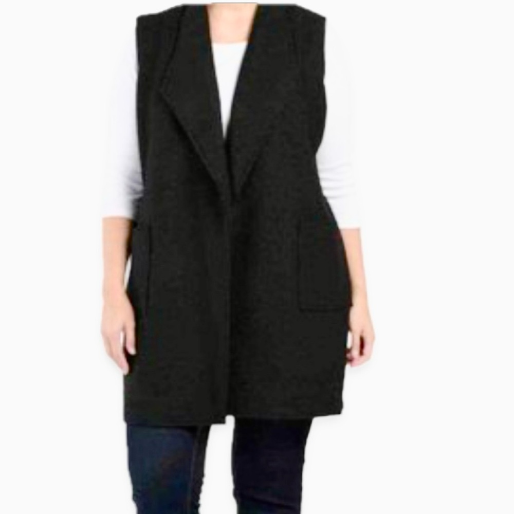 Tahari Black Sleeveless Vest